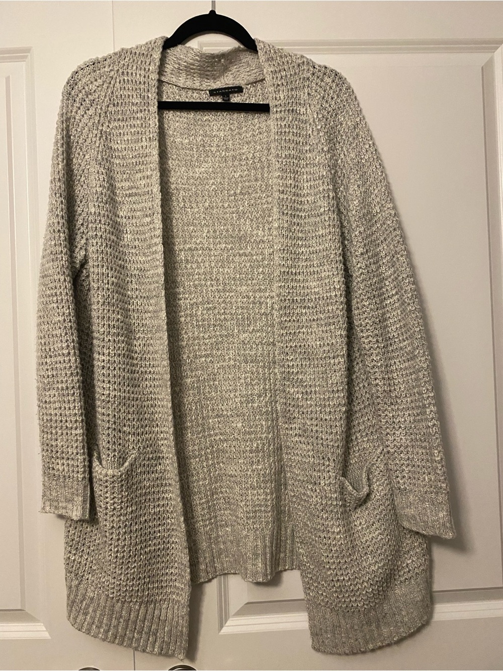 Staccato Heather Gray Open-Front Knit Cardigan